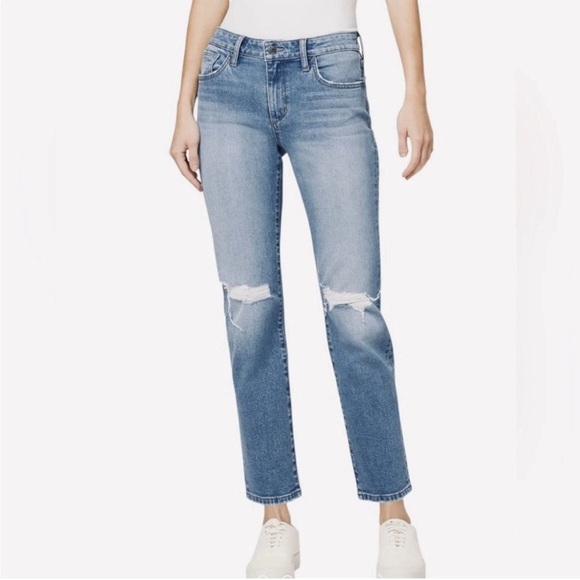 Joe's Women's Lara Jeans Size 26 Mid Rise Straight Ankle Blue Distressed NWT - Picture 1 of 16
